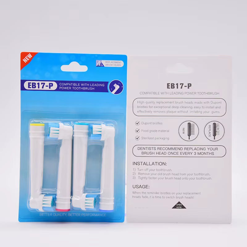 4 Pcs Electric Toothbrush Replacement Heads for Oral B Toothbrush Nozzles Soft Bristles Tooth Brush Head Oral Clean Care EB-17P