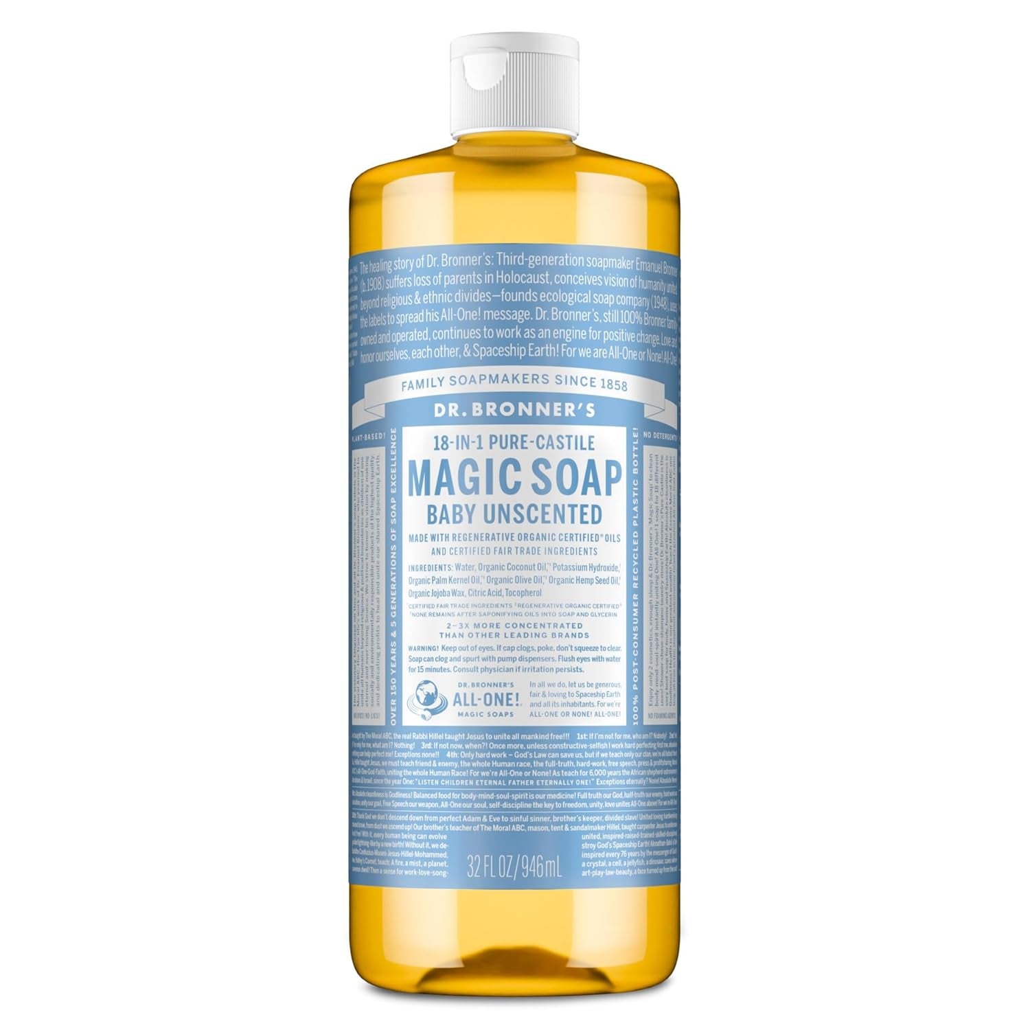 Dr. Bronner’S - Pure-Castile Liquid Soap (Baby Unscented, 32 Ounce)