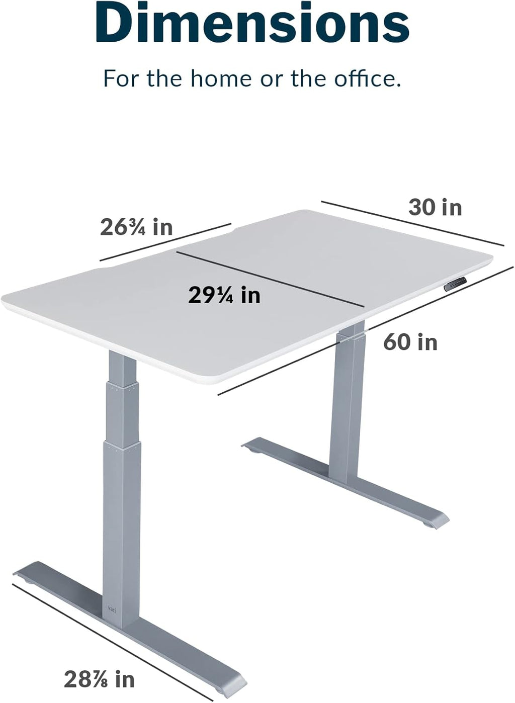 Electric Standing Desk - desk White Height Adjustable Computer Desk- Dual Motor with Memory Presets, Stable T-Style Legs- Large Home Office Workstation- 60” X 30”