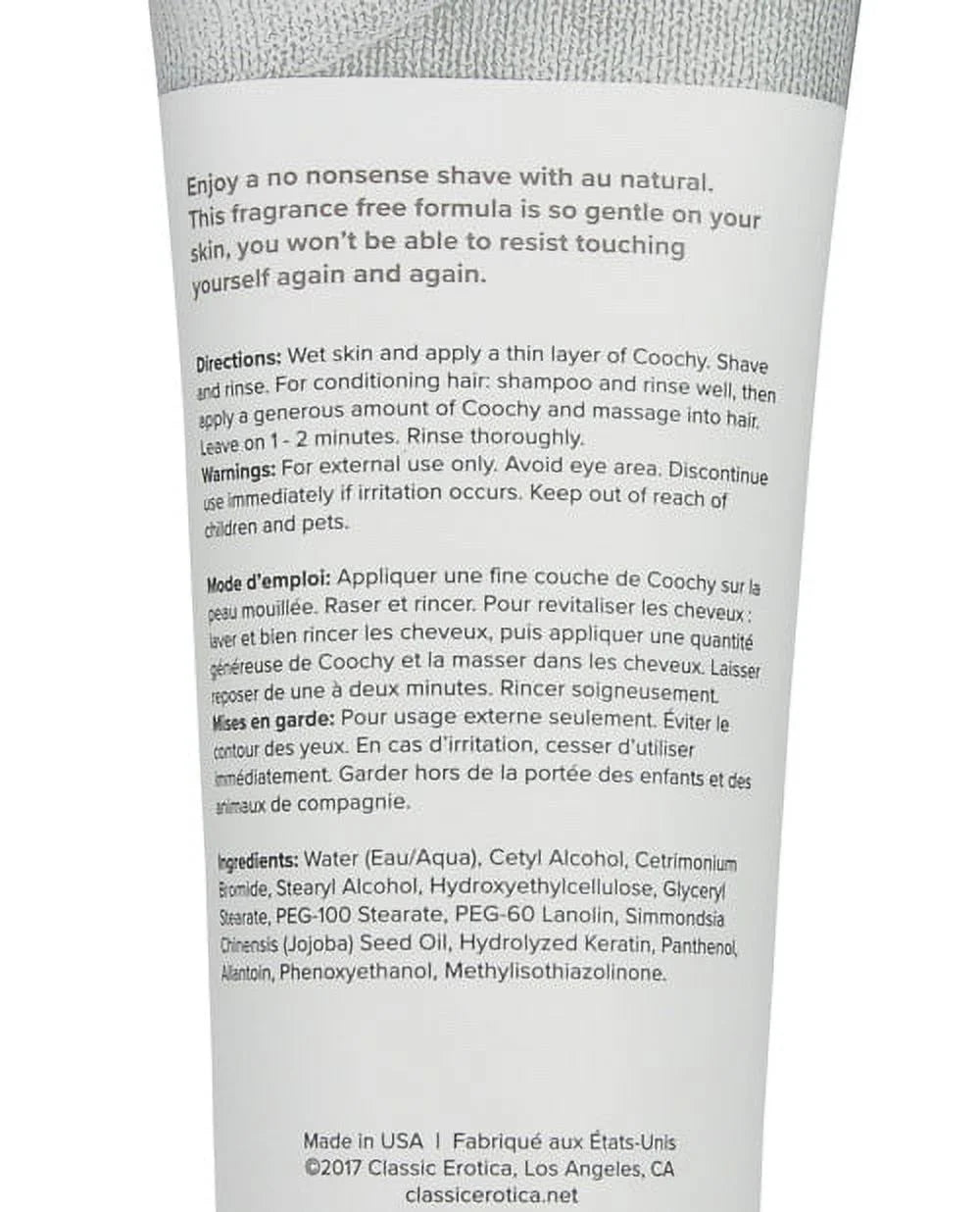 Coochy Shave Cream - Au Natural - 3.4 Oz