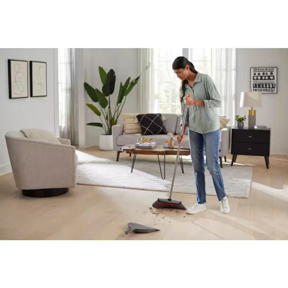 Smooth Sweep Indoor Angle Broom with Dustpan