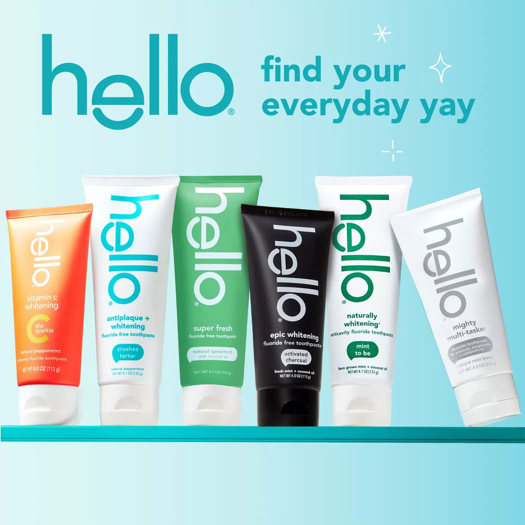 Hello Charcoal Fluoride-Free Whitening Toothpaste - Fresh Mint - 4Oz