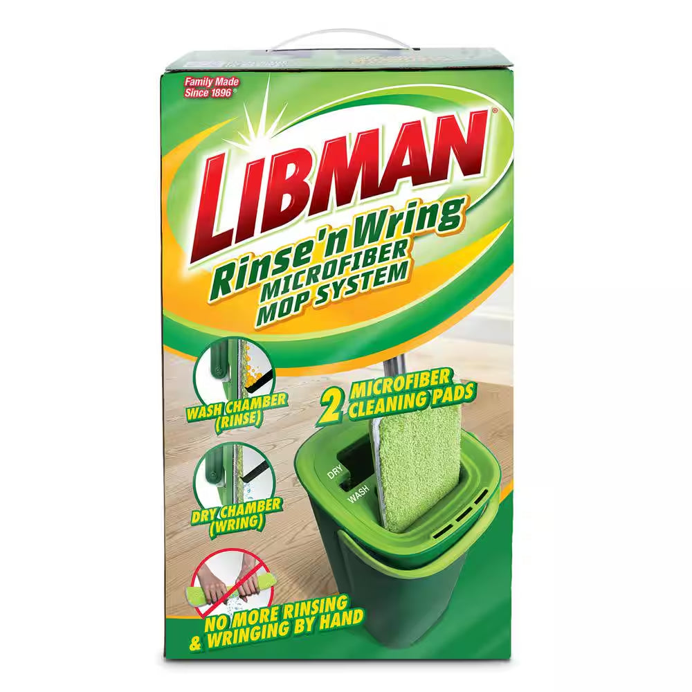 Rinse 'N Wring Microfiber Flat Mop and Bucket System with Extra Refill Pad