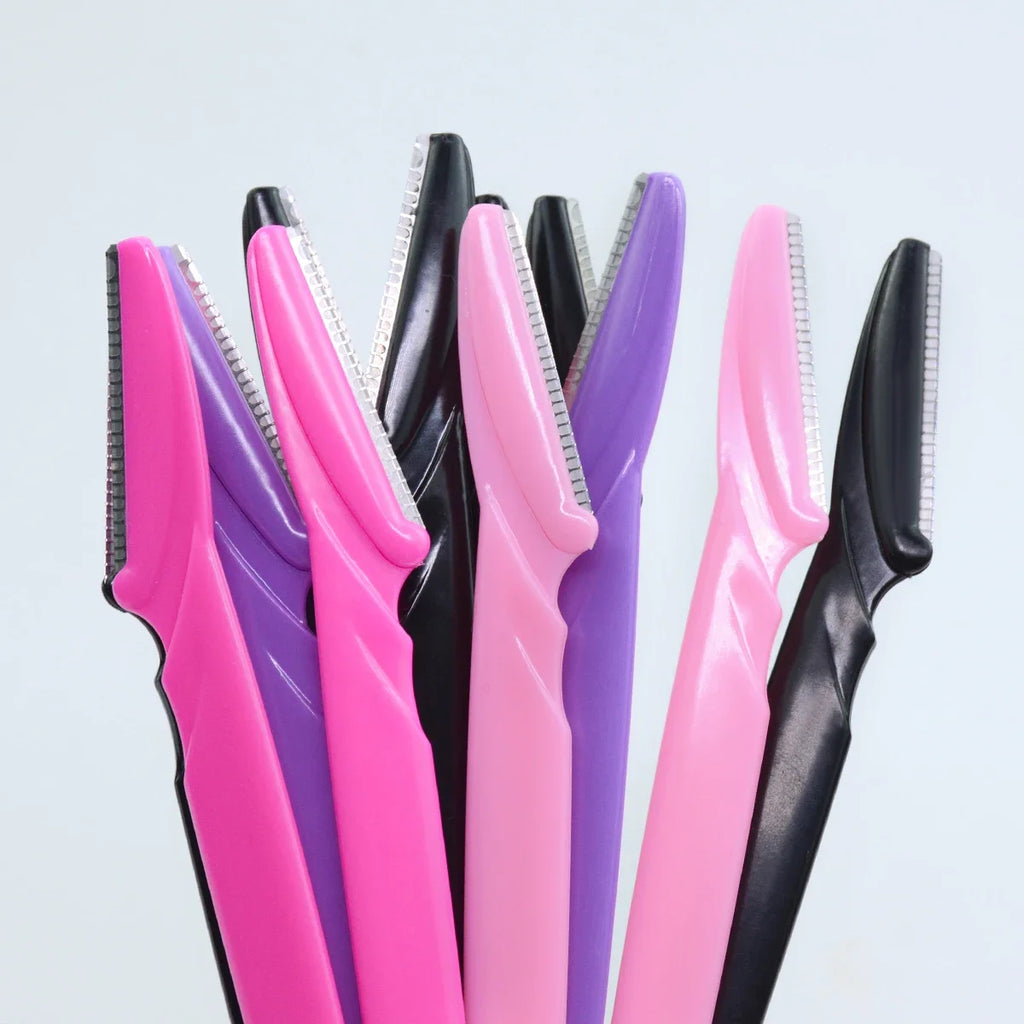 30Pcs/Bottle Eyebrow Razors with Container Facial Eye Brow Trimmer in Case Hair Removal Shaver Safe Blades Trimming Tools