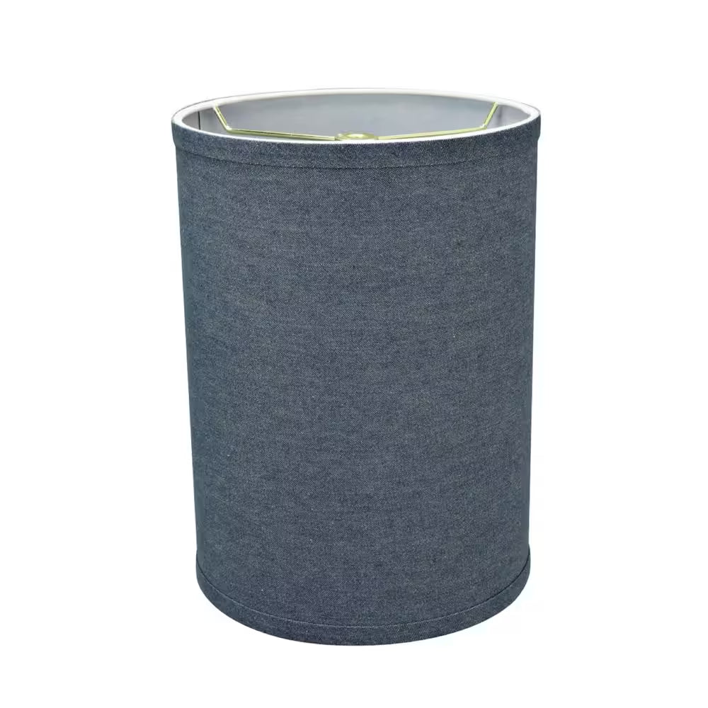 8 In. X 11 In. Washing Blue Hardback Drum/Cylinder Lamp Shade