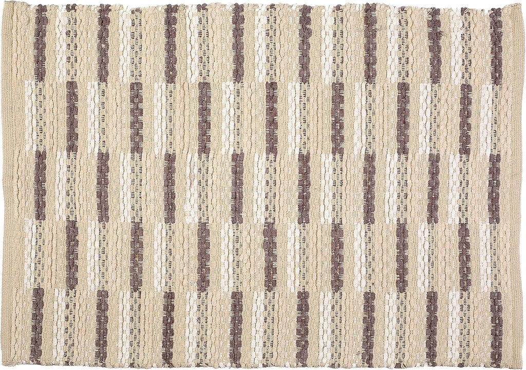 Woven Chain Stitch Rug 24X36 Inch - Charcoal Outdoor, Area Kitchen, Farmhouse Style, Bedroom & Living Room, Entryway, Boho, Absorbent Mat, Cotton Rug