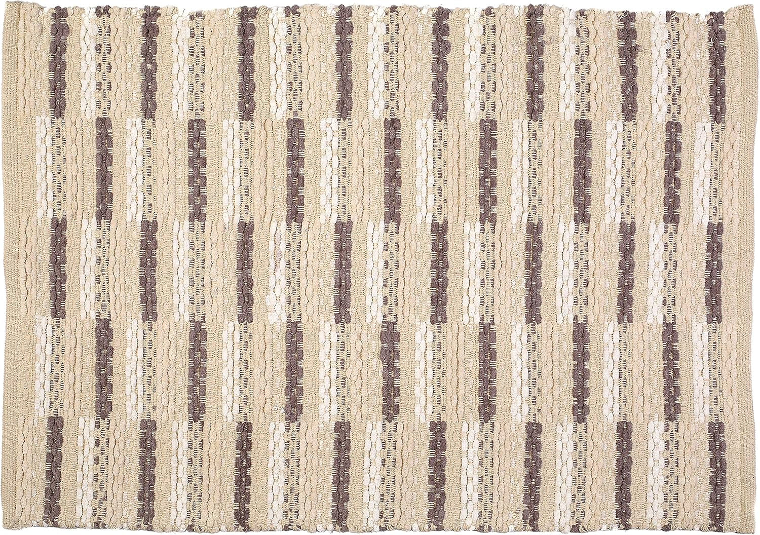 Woven Chain Stitch Rug 24X36 Inch - Charcoal Outdoor, Area Kitchen, Farmhouse Style, Bedroom & Living Room, Entryway, Boho, Absorbent Mat, Cotton Rug