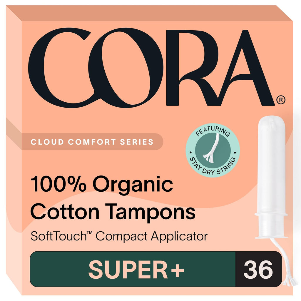 Cora Organic Cotton Tampons (36 Super plus Tampons)