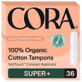 Cora Organic Cotton Tampons (36 Super plus Tampons)