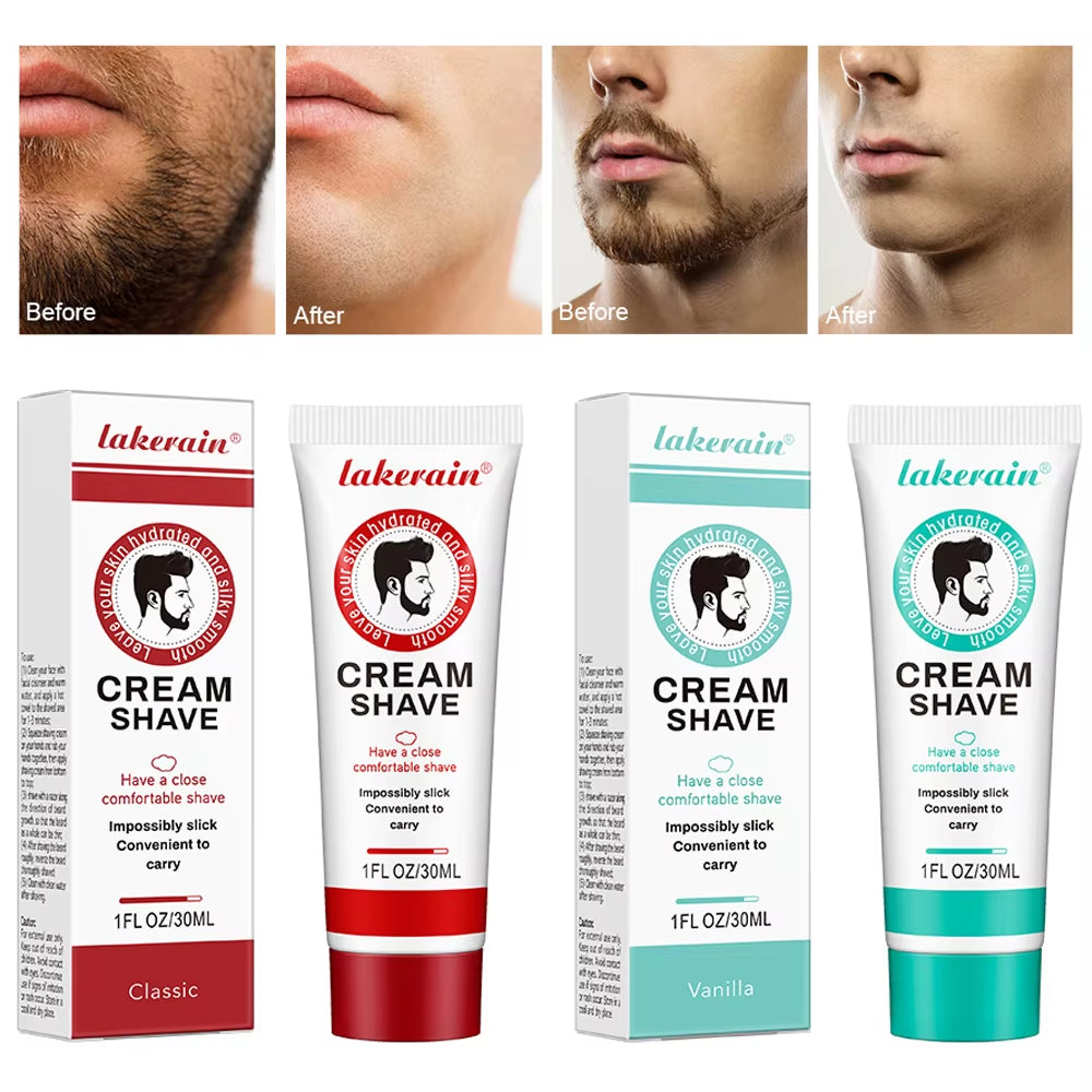 30G Moisturizing Mens Shaving Cream Soft Beard Reduce Friction Comfortable Shave Cream for Man Beard Shaving Foam