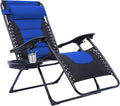 Oversize XL Zero Gravity Recliner Padded Patio Lounger Chair with Adjustable Headrest Support 350Lbs, Blue
