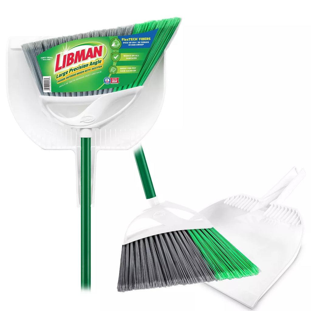 Libman Large Precision Angle Broom with Dustpan
