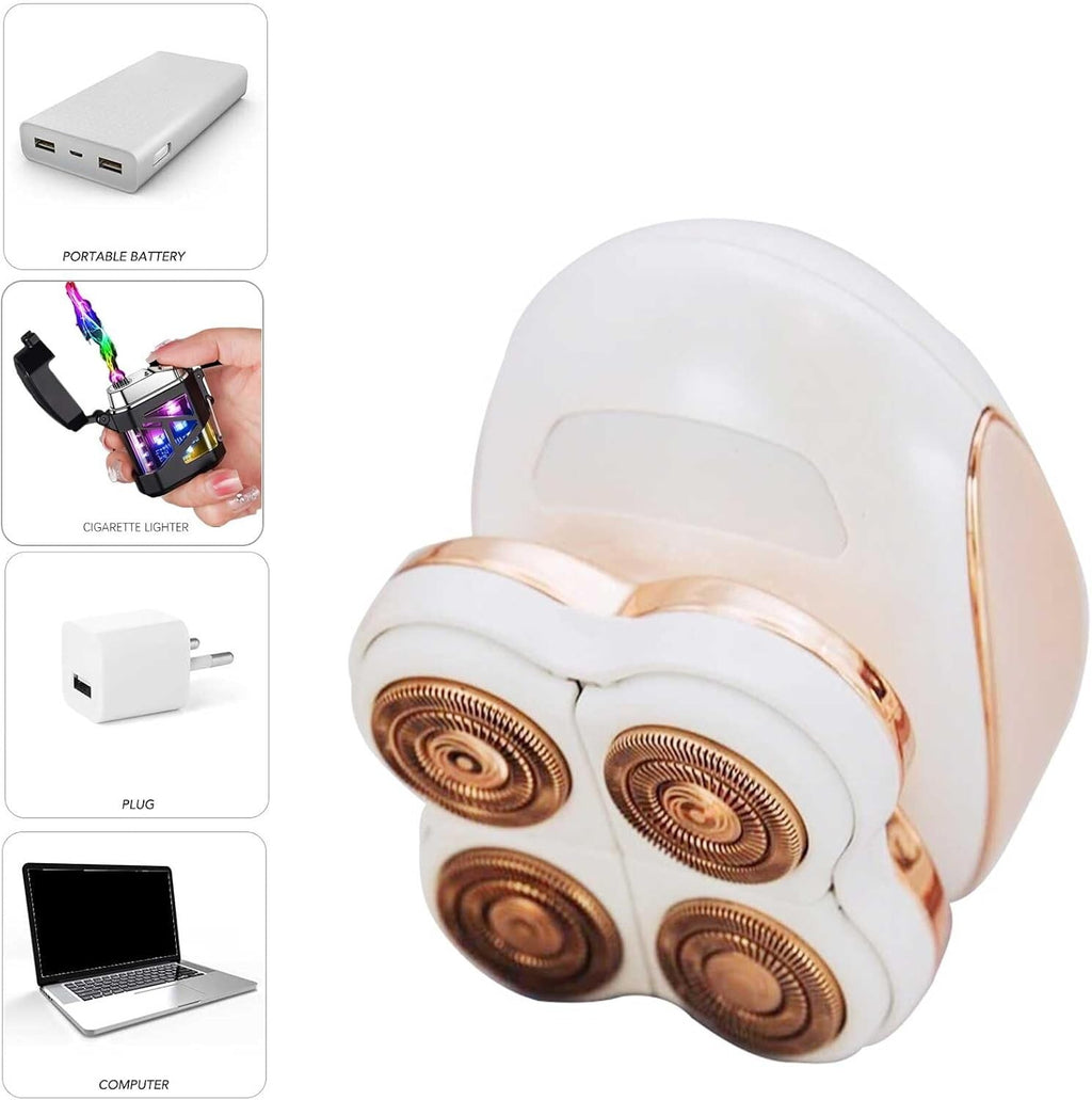 Cordless Electric Shaver Women Rotary Painless Razors Legs Facial Hair Removal