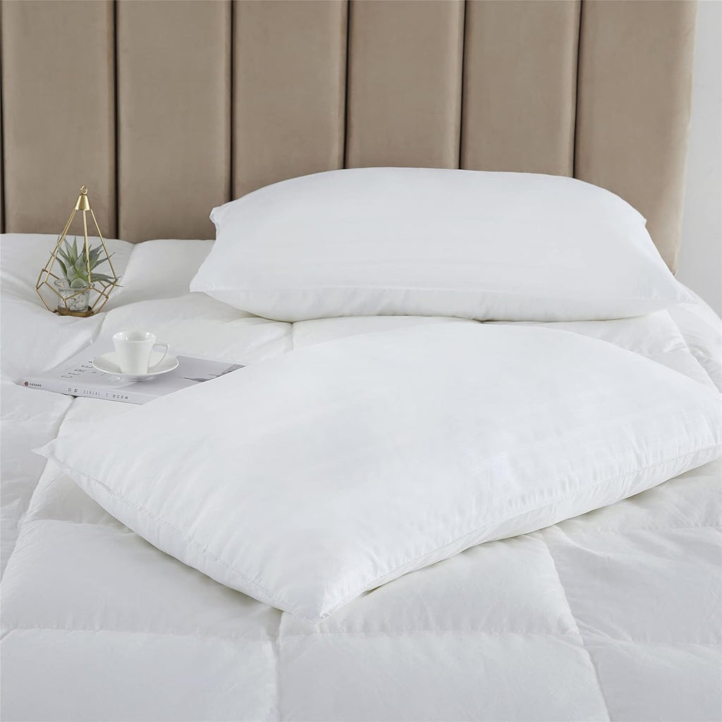 down Alternative Pillows Bed Pillows for Sleeping Hotel Pillows Fiber Filled Bed Pillows Set of 2 Queen Size
