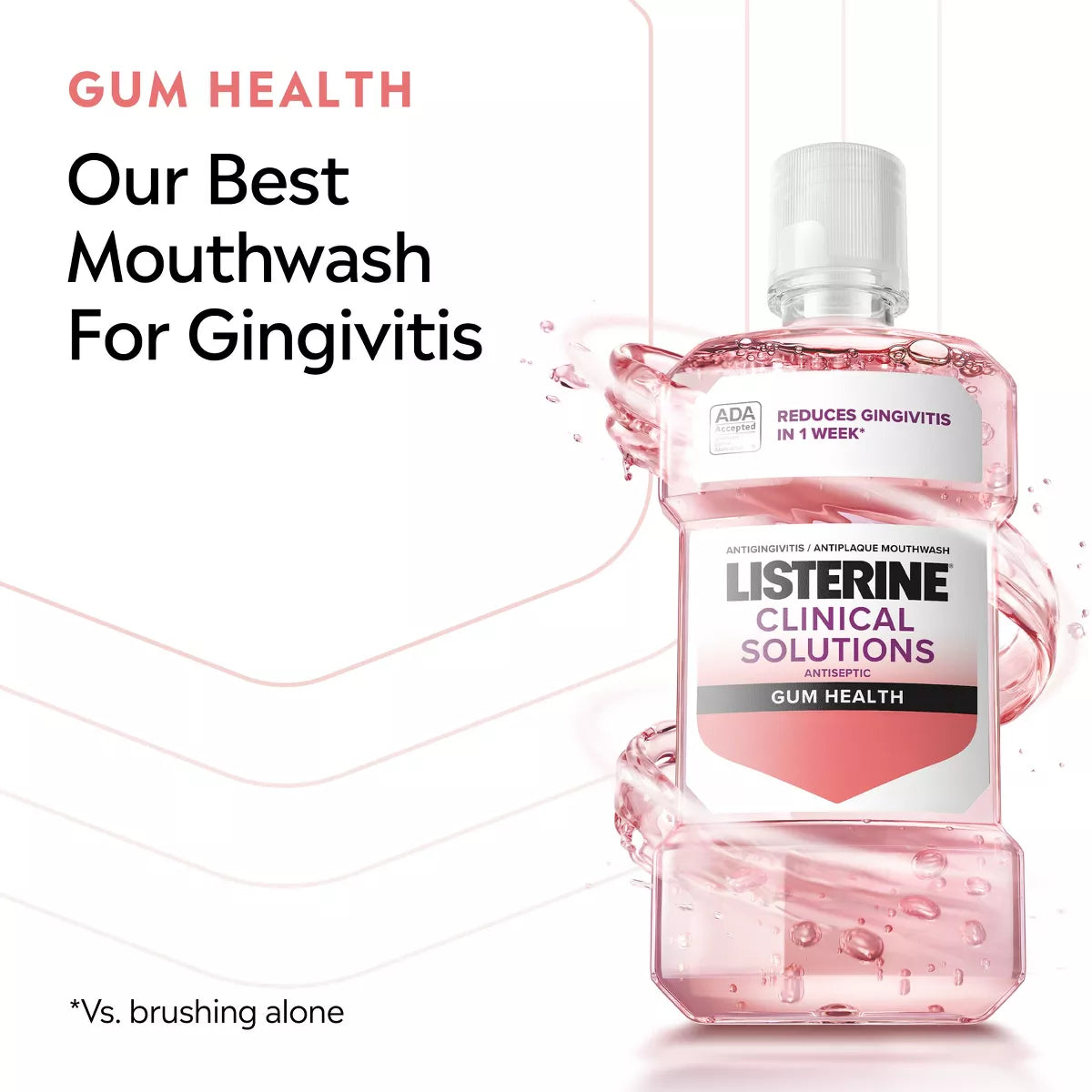 Listerine Clinical Solutions Gum Health Mouthwash for Antigingivitis and Antiplaque - Icy Mint - 1L: Menthol Flavor, Paraben-Free
