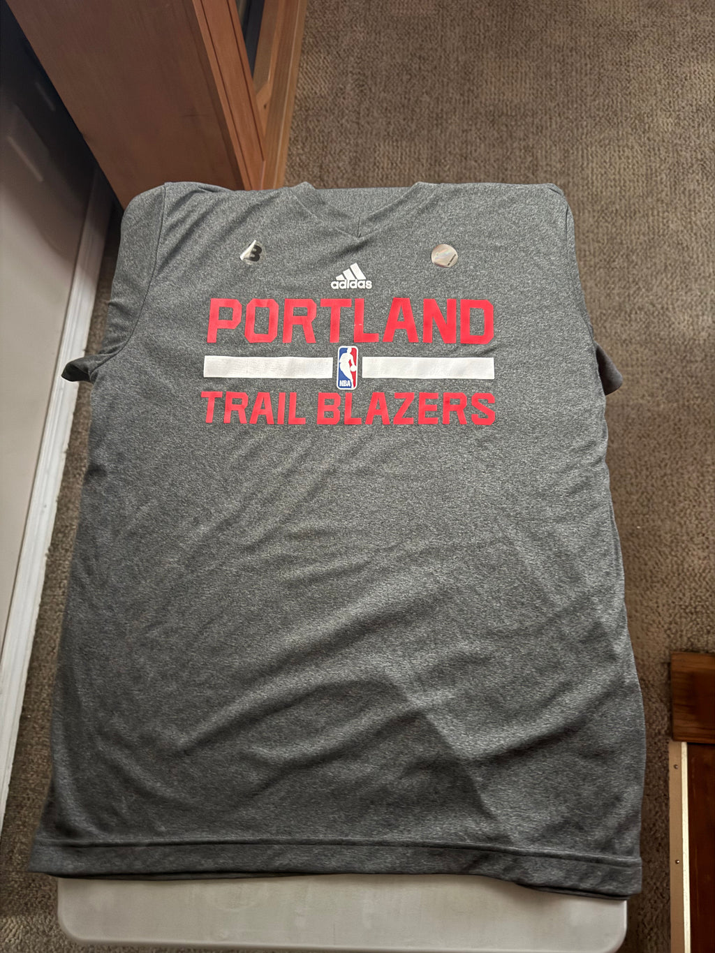 Gray Adidas DRI-FIT Portland Trailblazers T-shirt
