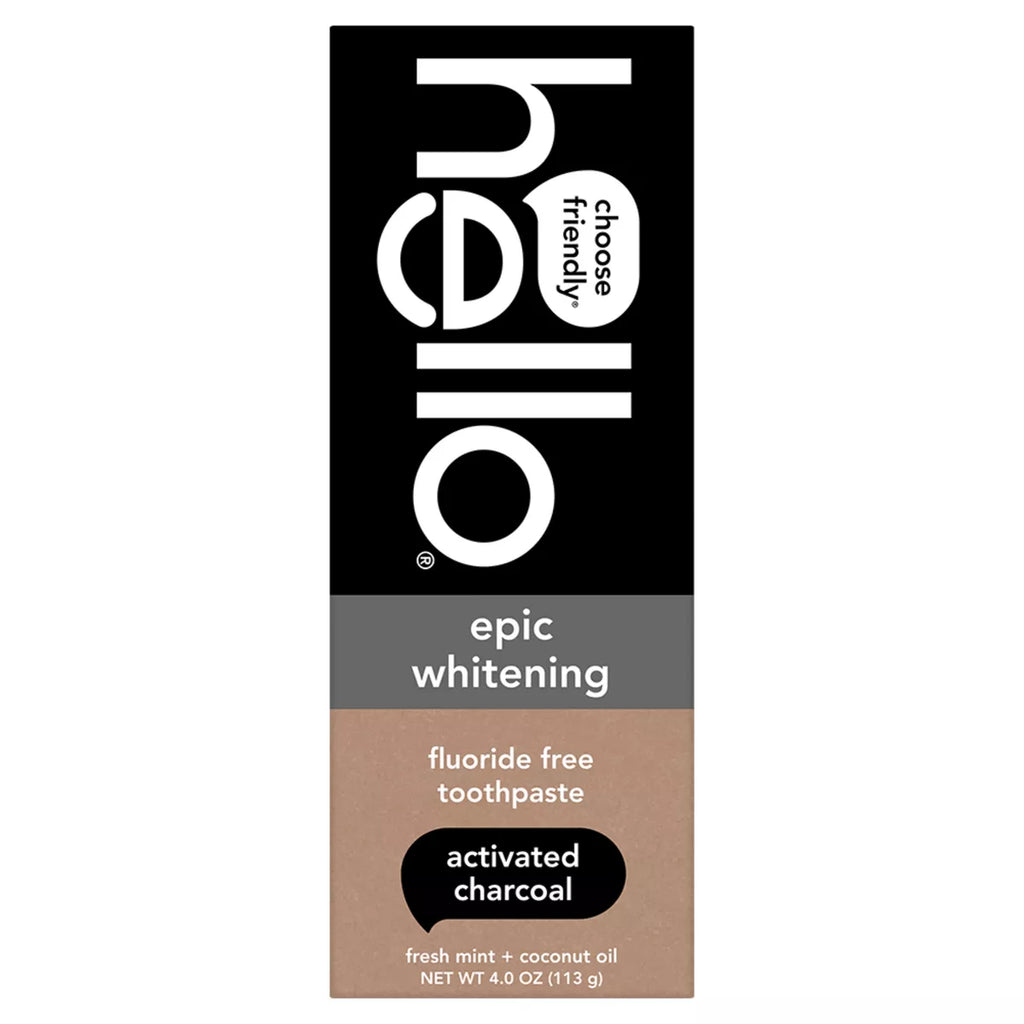 Hello Charcoal Fluoride-Free Whitening Toothpaste - Fresh Mint - 4Oz