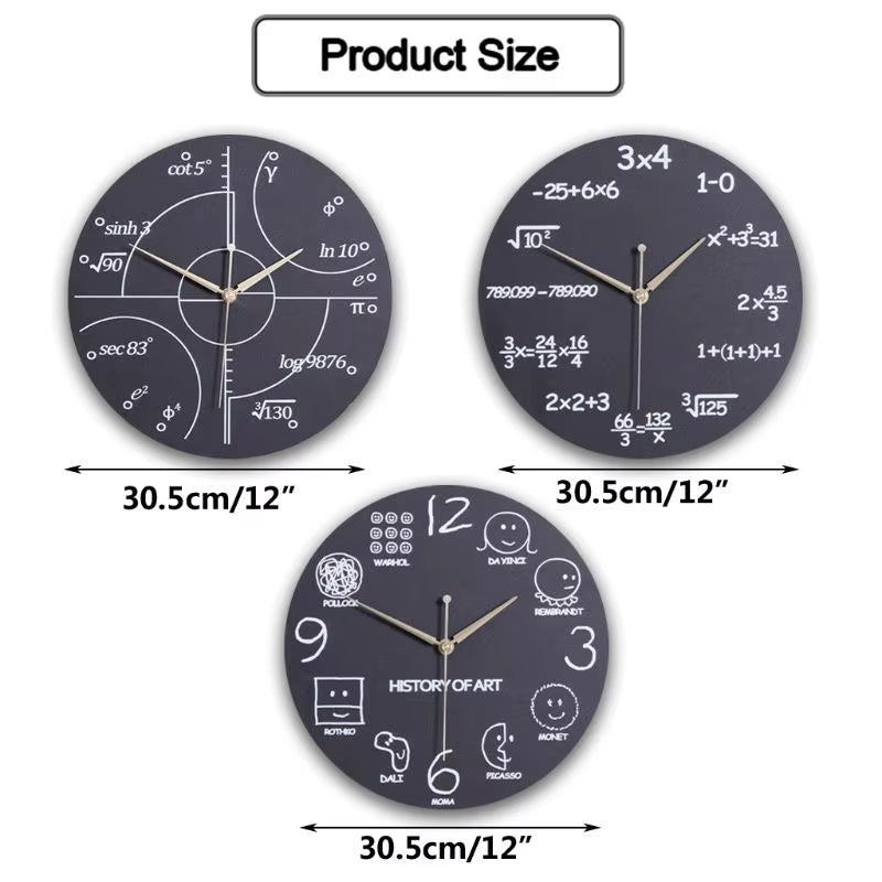 Math Clock Unique Wall Clock Modern Design Novelty Maths Equation Clock