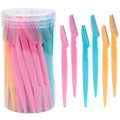 30Pcs/Bottle Eyebrow Razors with Container Facial Eye Brow Trimmer in Case Hair Removal Shaver Safe Blades Trimming Tools