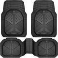 Heavy Duty Rubber Car Mats, Deep-Dish Odorless Car Floor Mats All Weather, Universal Trim-To-Fit for Suvs Trucks Sedans, Waterproof Anti-Slip, 3 Pieces V12 Black