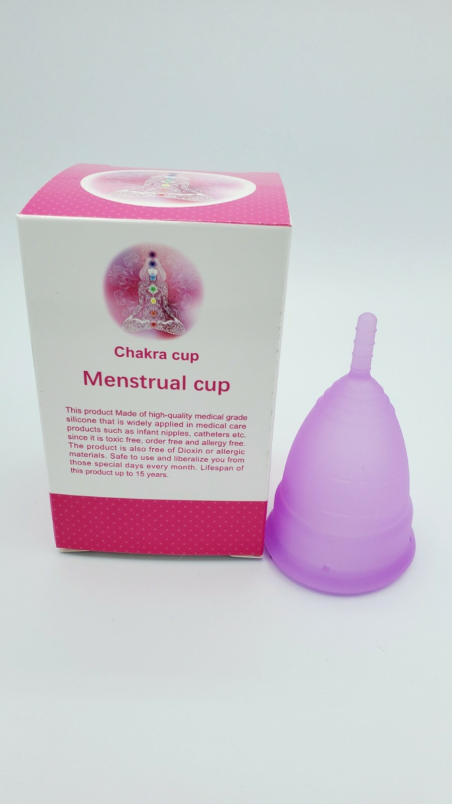 Menstrual Cup Reusable Period Cup-Purple- Size (L)Silicone Soft US