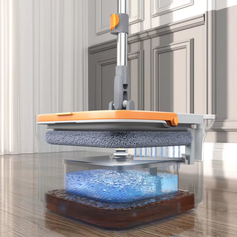 Lazy Floor Floating Mop Water Separation 360 Rotating Household Cleaning Mop Microfiber Sewage Separation Mop Free Hand Wash Mop