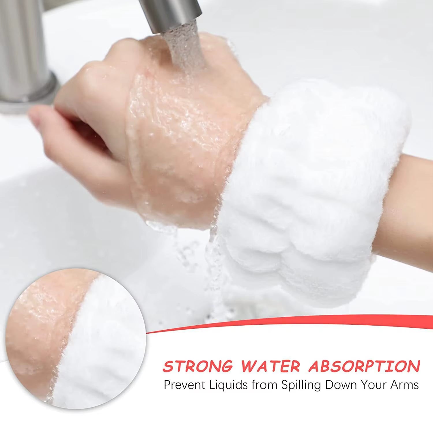 Face Wash Wristband Women'S Headband Wristbands Absorbent Waterproof Wristbands Makeup Face Wash Hair Bands