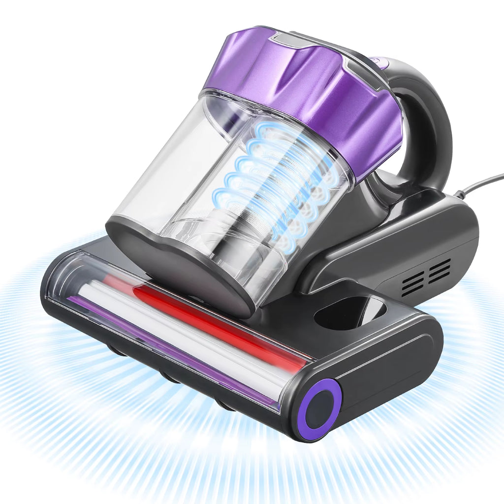 Succebuy Mattress Vacuum Cleaner W/ 18Kpa Powerful Suction Dual Dust Bin HEPA Filter & Heating Ultrasound Handheld for Bed Sofa
