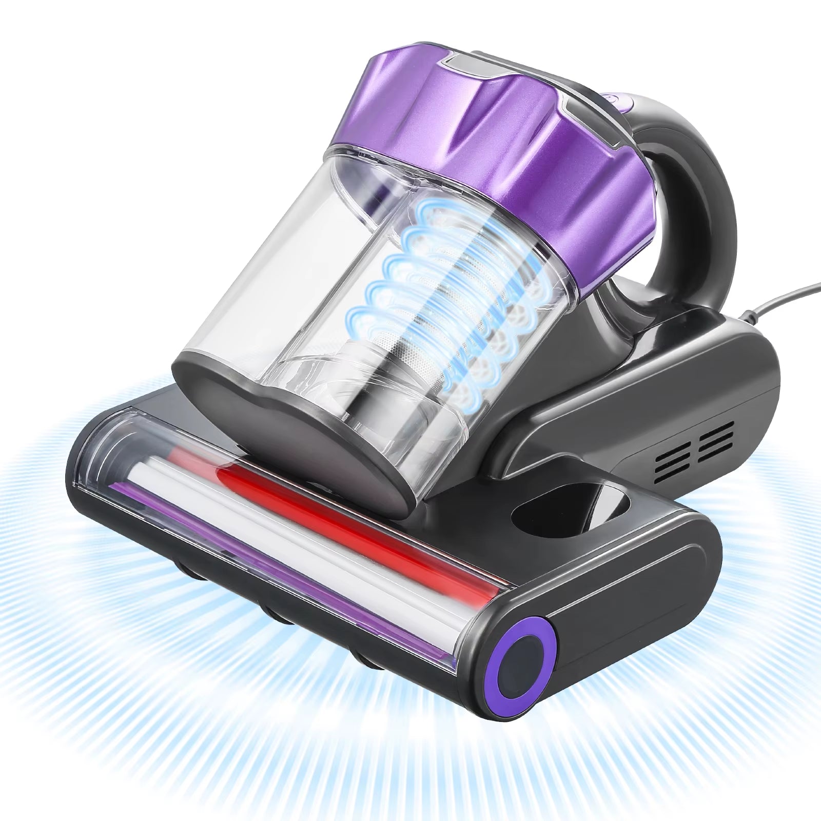 Succebuy Mattress Vacuum Cleaner W/ 18Kpa Powerful Suction Dual Dust Bin HEPA Filter & Heating Ultrasound Handheld for Bed Sofa