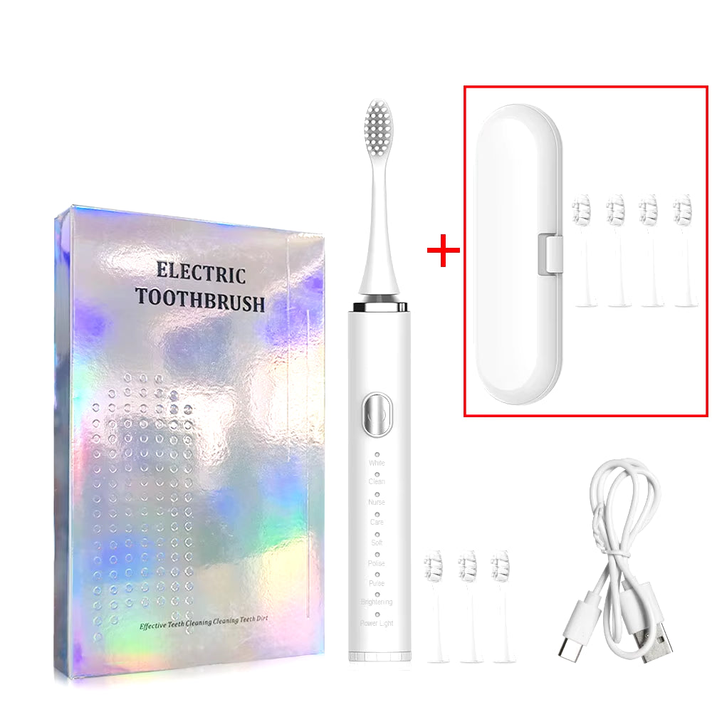 Electric Toothbrush Sonic Electric Toothbrush for Teeth Brushes Vibration Dental Tooth Cleaner USB Rechargeable Tooth Brush Case