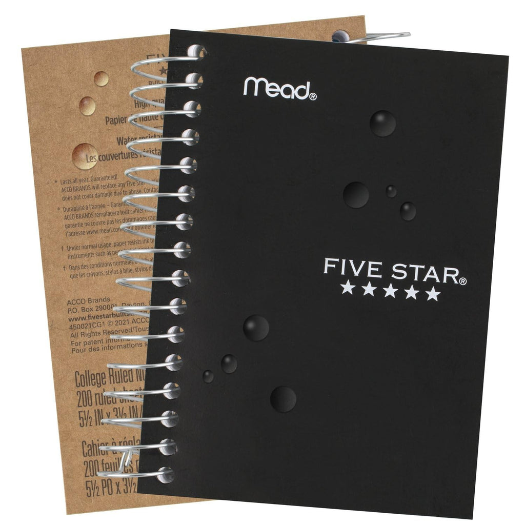 Five Star Spiral Notebooks, 6 Pack, Fat Lil' Pocket Notebooks, College