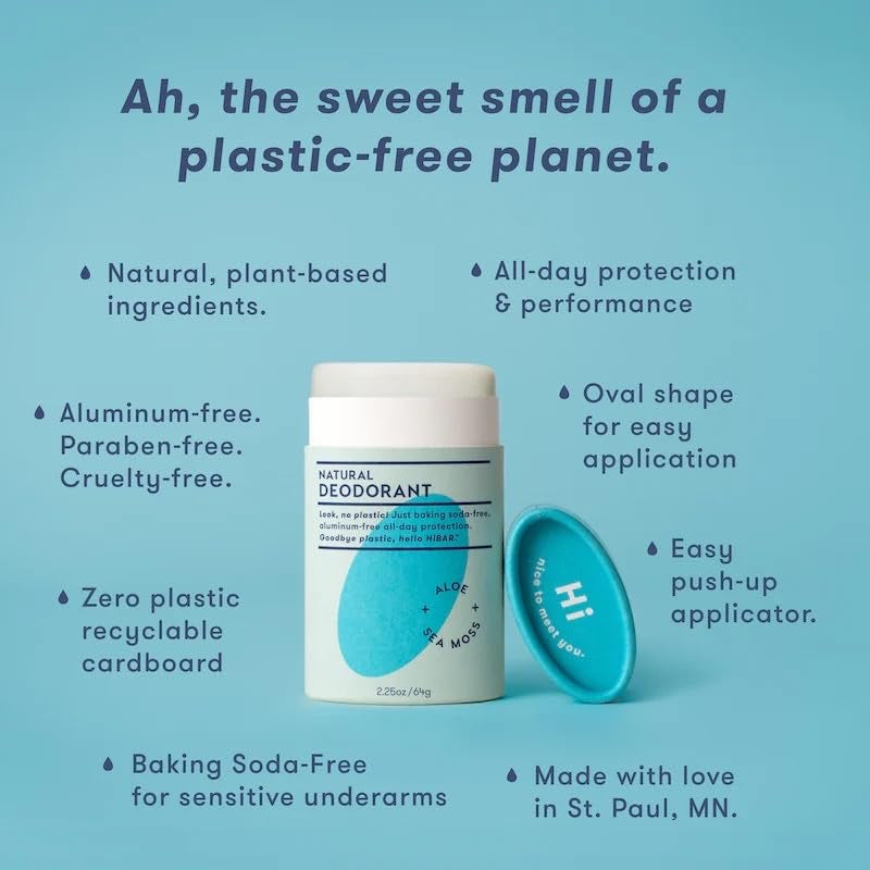 Sensitive Deodorant with Sea Moss & Aloe - Gentle on Skin, Neutralizes Odor, Absorbs Moisture, Smooth Application, Long-Lasting Protection, Aluminum & Paraben Free