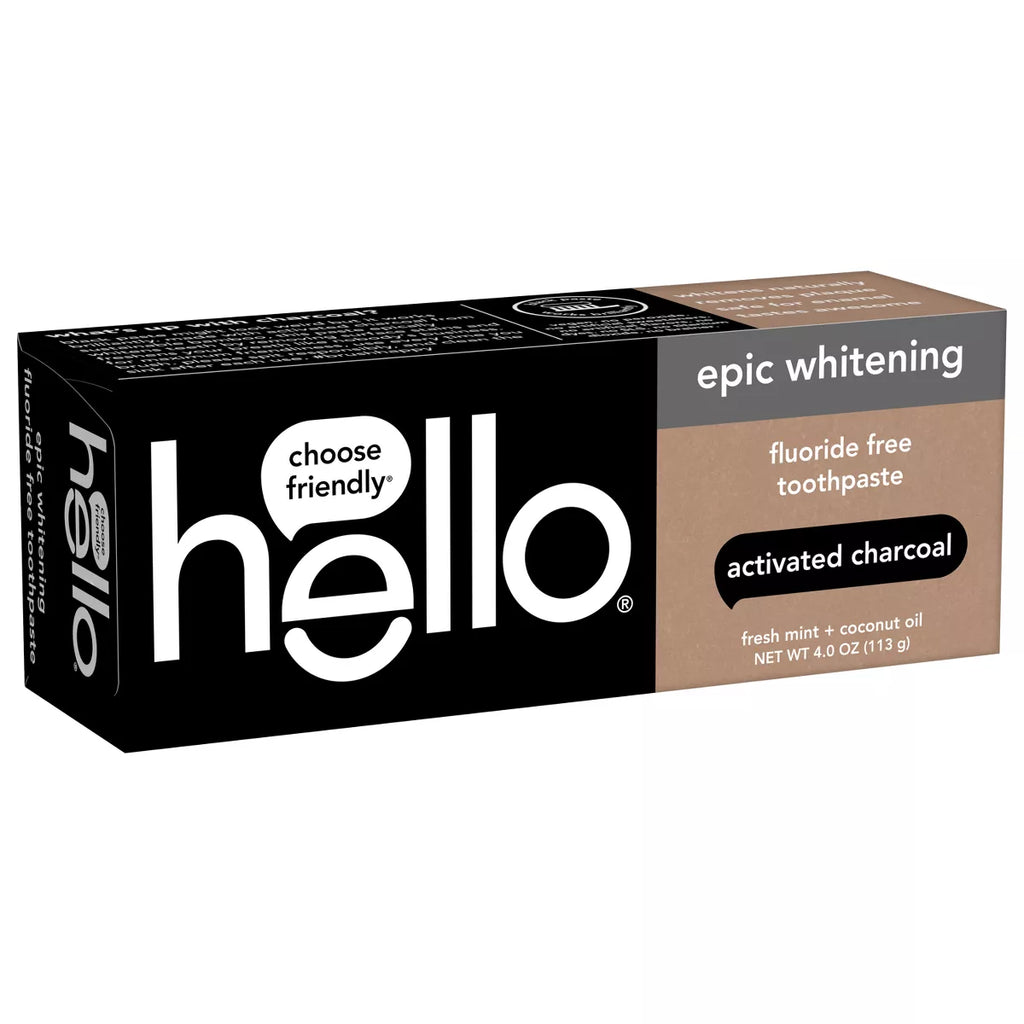 Hello Charcoal Fluoride-Free Whitening Toothpaste - Fresh Mint - 4Oz