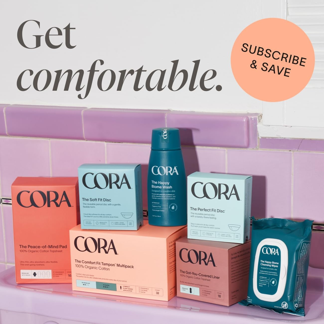 Cora Organic Cotton Tampons (36 Super plus Tampons)