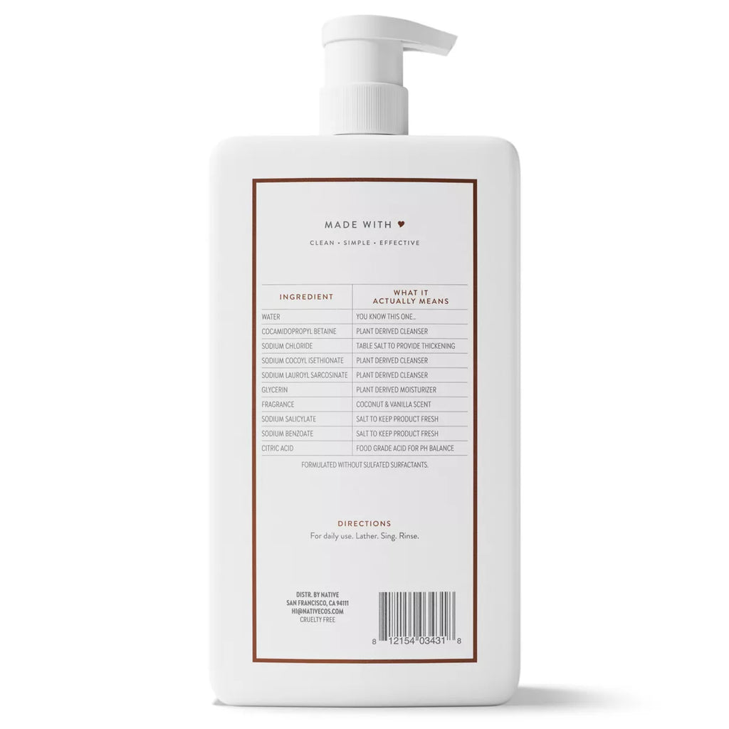 Native Coconut & Vanilla Body Wash