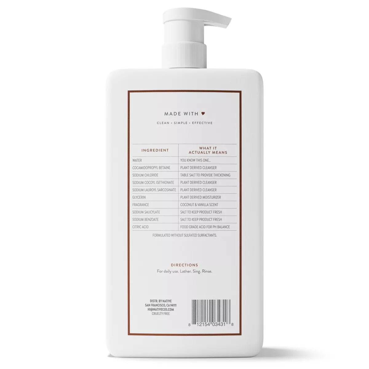 Native Coconut & Vanilla Body Wash