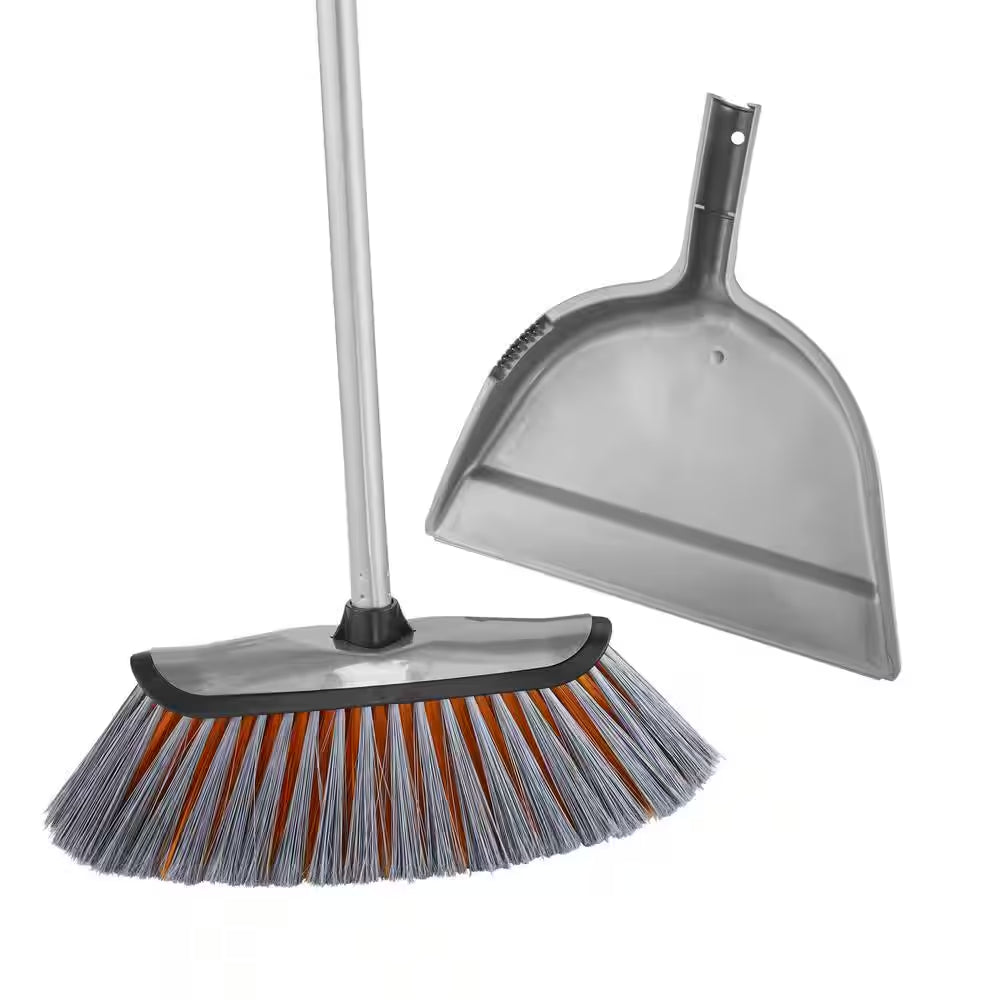 Smooth Sweep Indoor Angle Broom with Dustpan