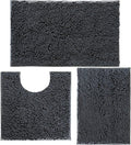 Bathroom Rugs Thick Chenille Bath Mat Set 3 Piece, Non-Slip Bath Rugs, Absorbent
