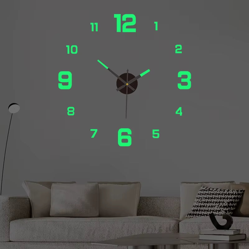 Luminous Digital Clock DIY Stereoscopic Wall Clock Silent Clock Living Room Bedroom Wall Clock Home Decorations