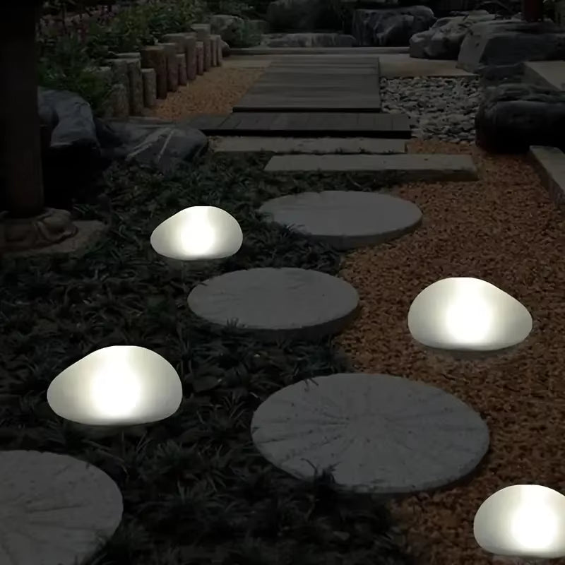 2Pcs Solar Goose Warm Stone Lamps Outdoor Courtyard Decorative Lamps Solar Rock Lamps Landscape Lamps Decorative Landscape Lamp