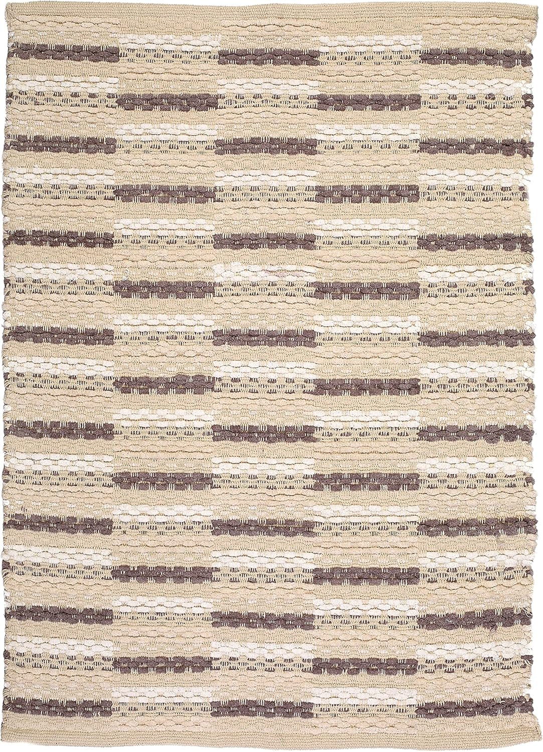 Woven Chain Stitch Rug 24X36 Inch - Charcoal Outdoor, Area Kitchen, Farmhouse Style, Bedroom & Living Room, Entryway, Boho, Absorbent Mat, Cotton Rug