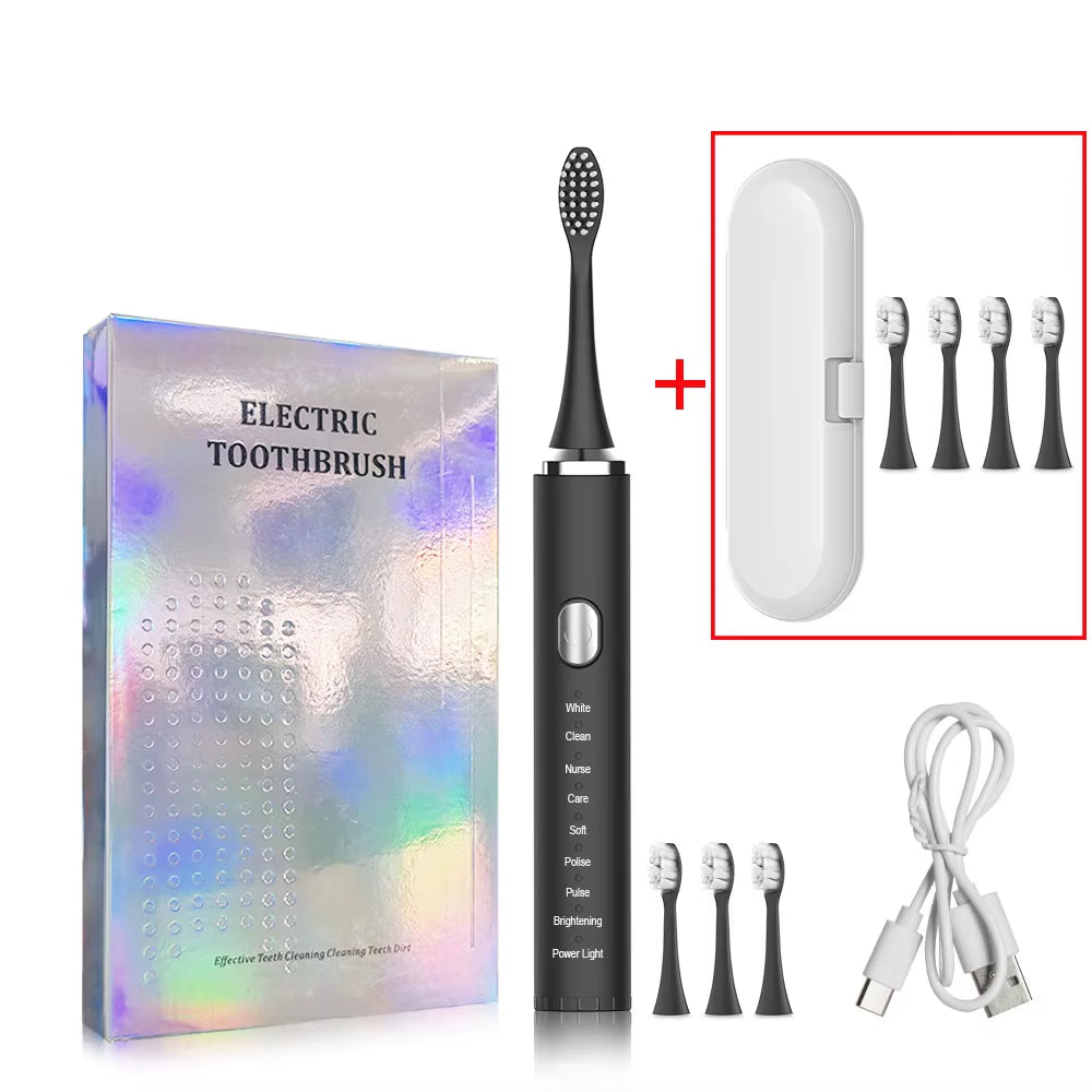 Electric Toothbrush Sonic Electric Toothbrush for Teeth Brushes Vibration Dental Tooth Cleaner USB Rechargeable Tooth Brush Case