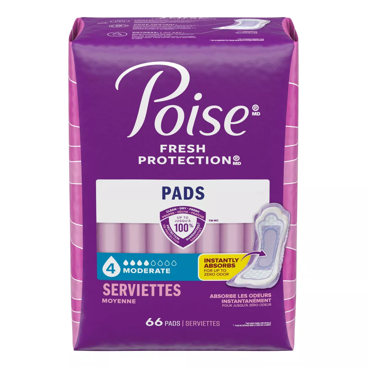 Poise Incontinence Bladder Control & Postpartum Pads - Moderate Absorbency