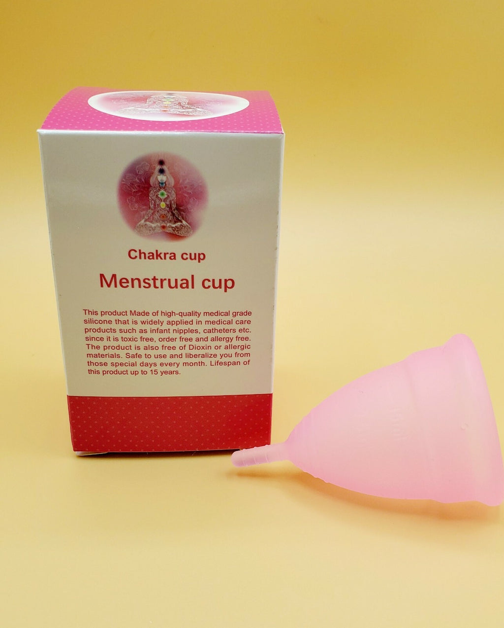 Menstrual Cup Reusable Period Cup-Pink- Size (L) Silicone Soft US Seller