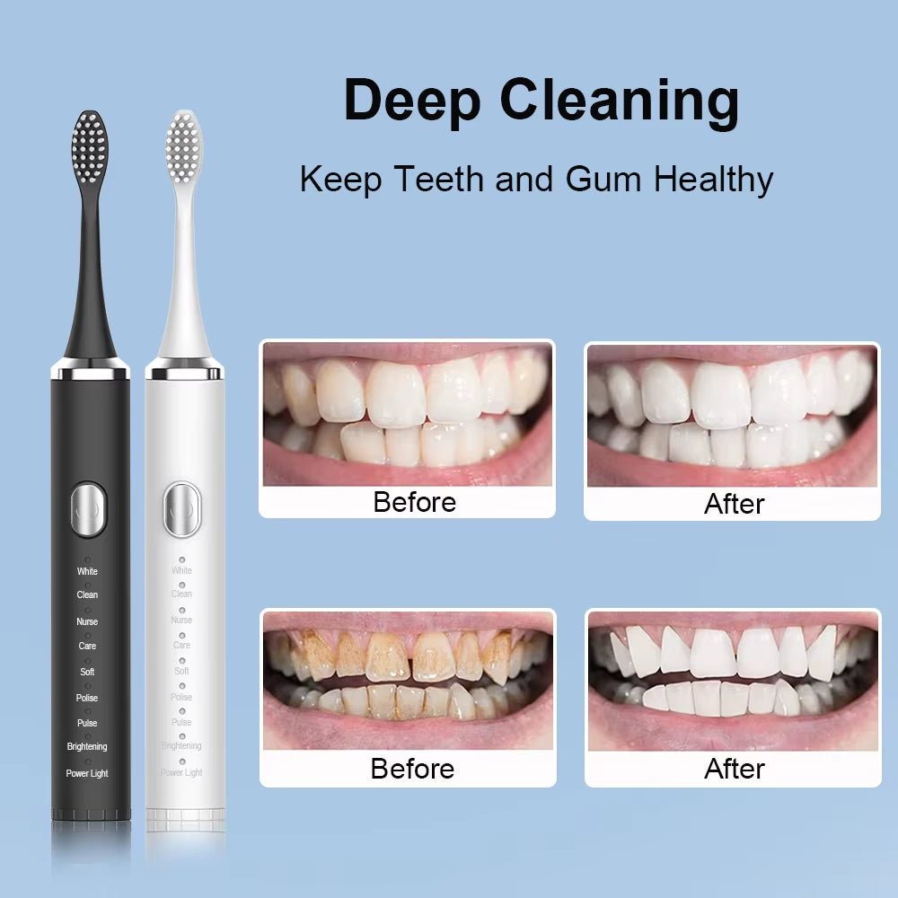 Electric Toothbrush Sonic Electric Toothbrush for Teeth Brushes Vibration Dental Tooth Cleaner USB Rechargeable Tooth Brush Case