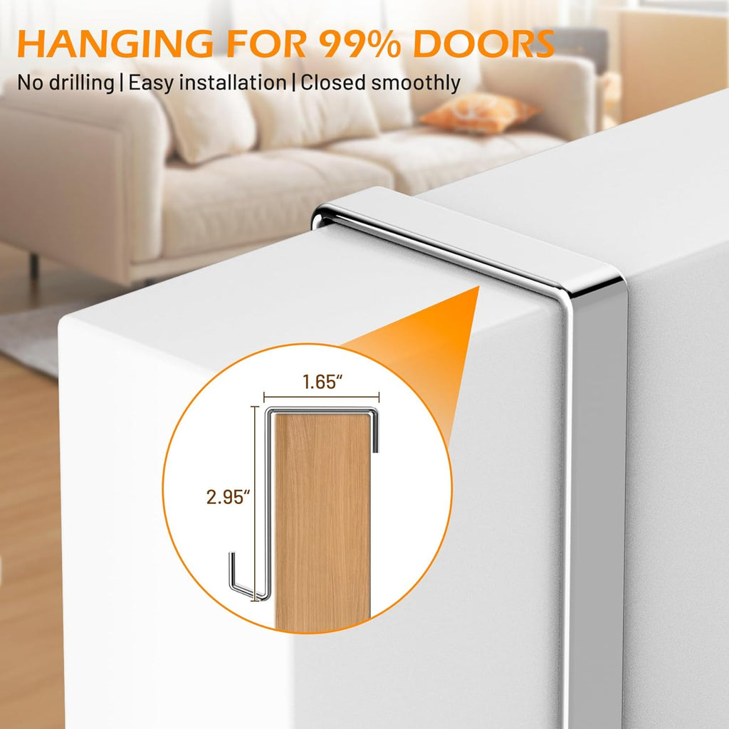 35 Large Pockets over the Door Shoe Organizer Sturdy Oxford Fabric Hanging Shoe Rack for Door Mesh Closet Shoe Holder Hanger, White