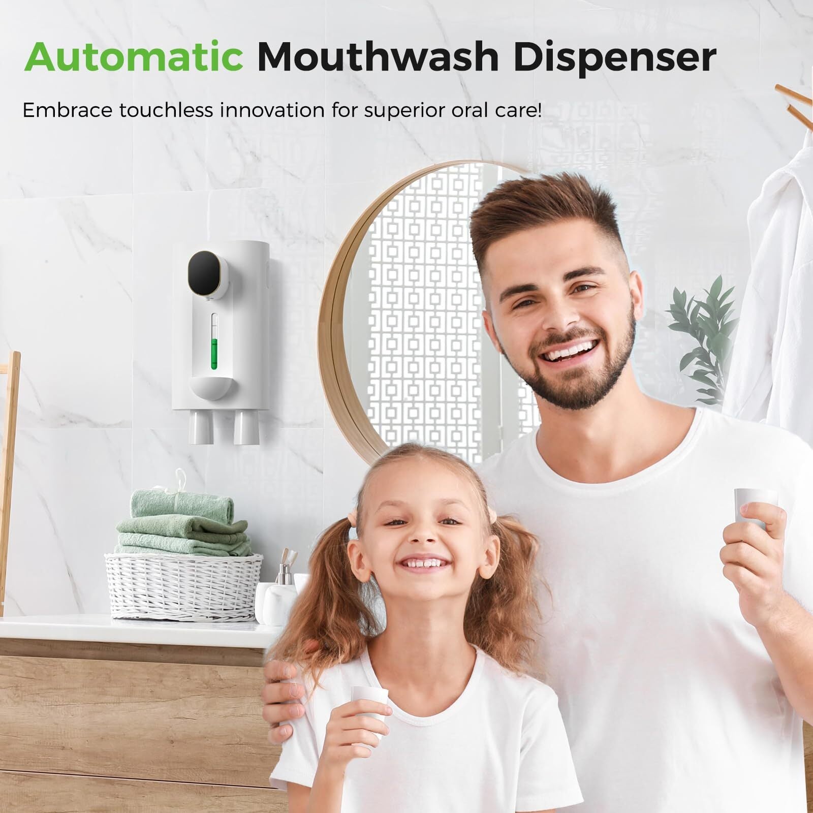 Automatic Wall Mount Mouthwash Dispenser for Bathroom