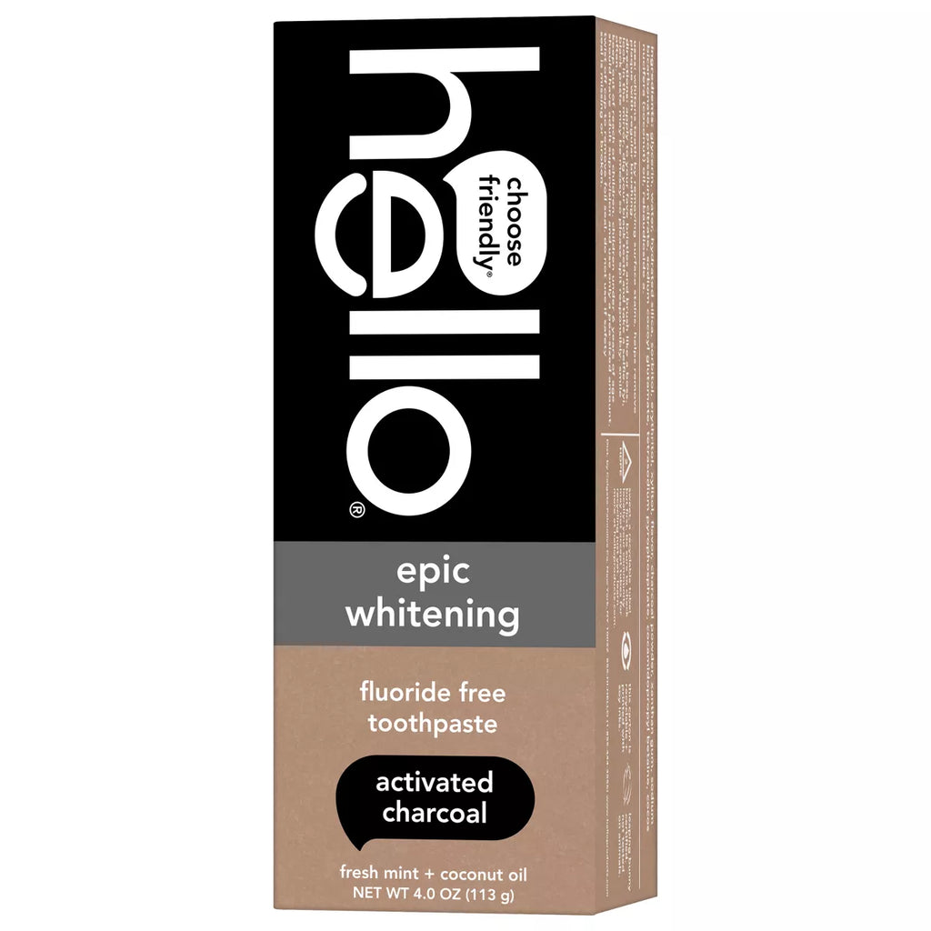 Hello Charcoal Fluoride-Free Whitening Toothpaste - Fresh Mint - 4Oz
