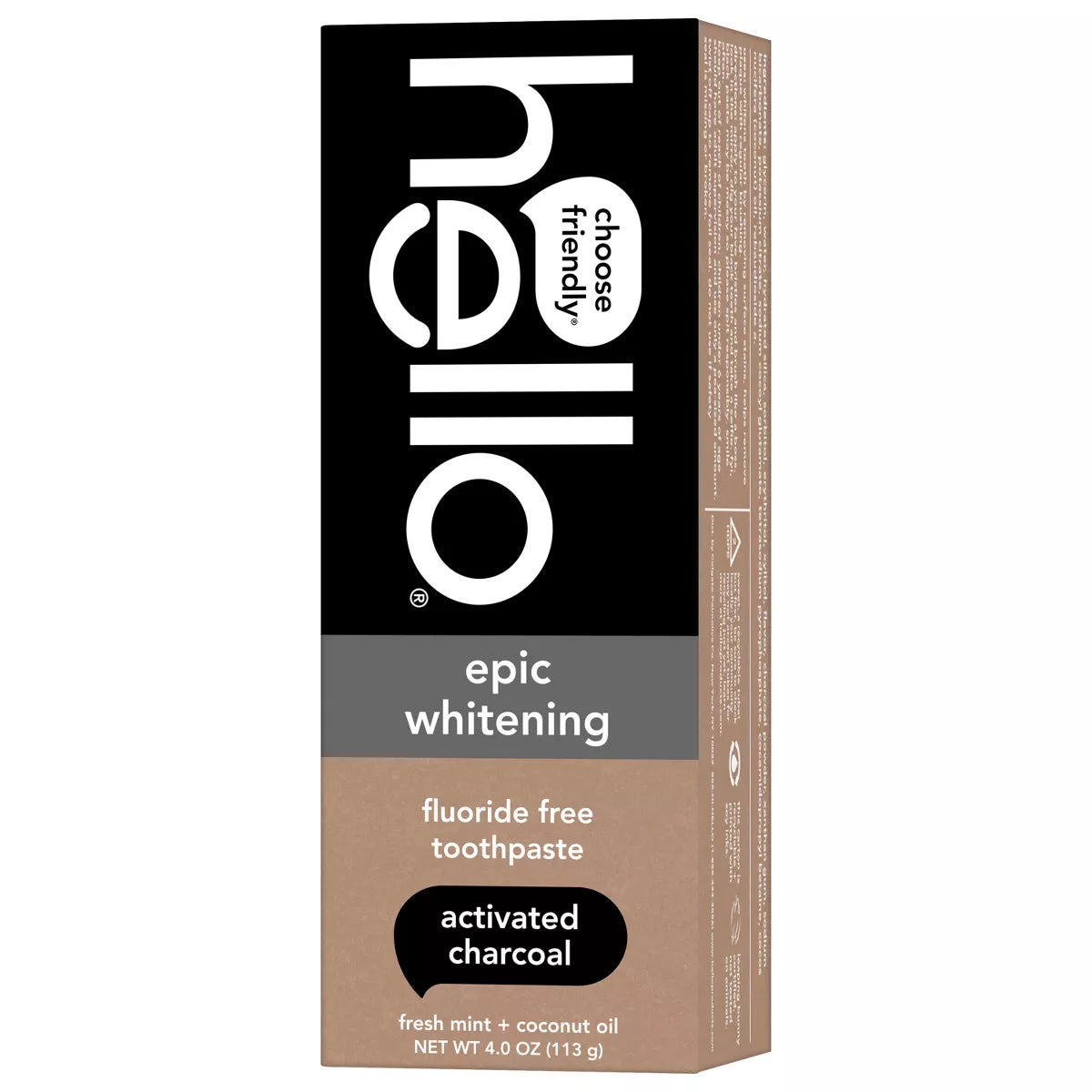 Hello Charcoal Fluoride-Free Whitening Toothpaste - Fresh Mint - 4Oz