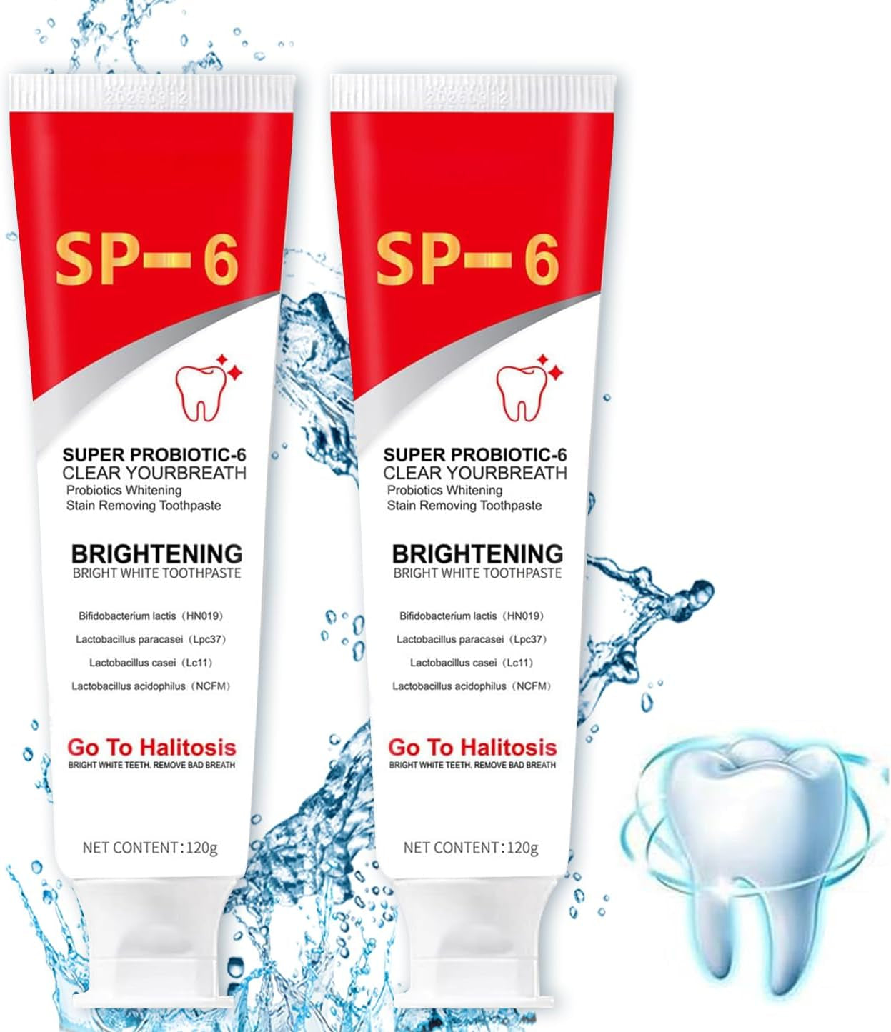 SP6 Probiotic Toothpaste, Ultra Whitening, Fresh Breath, Deep Clean